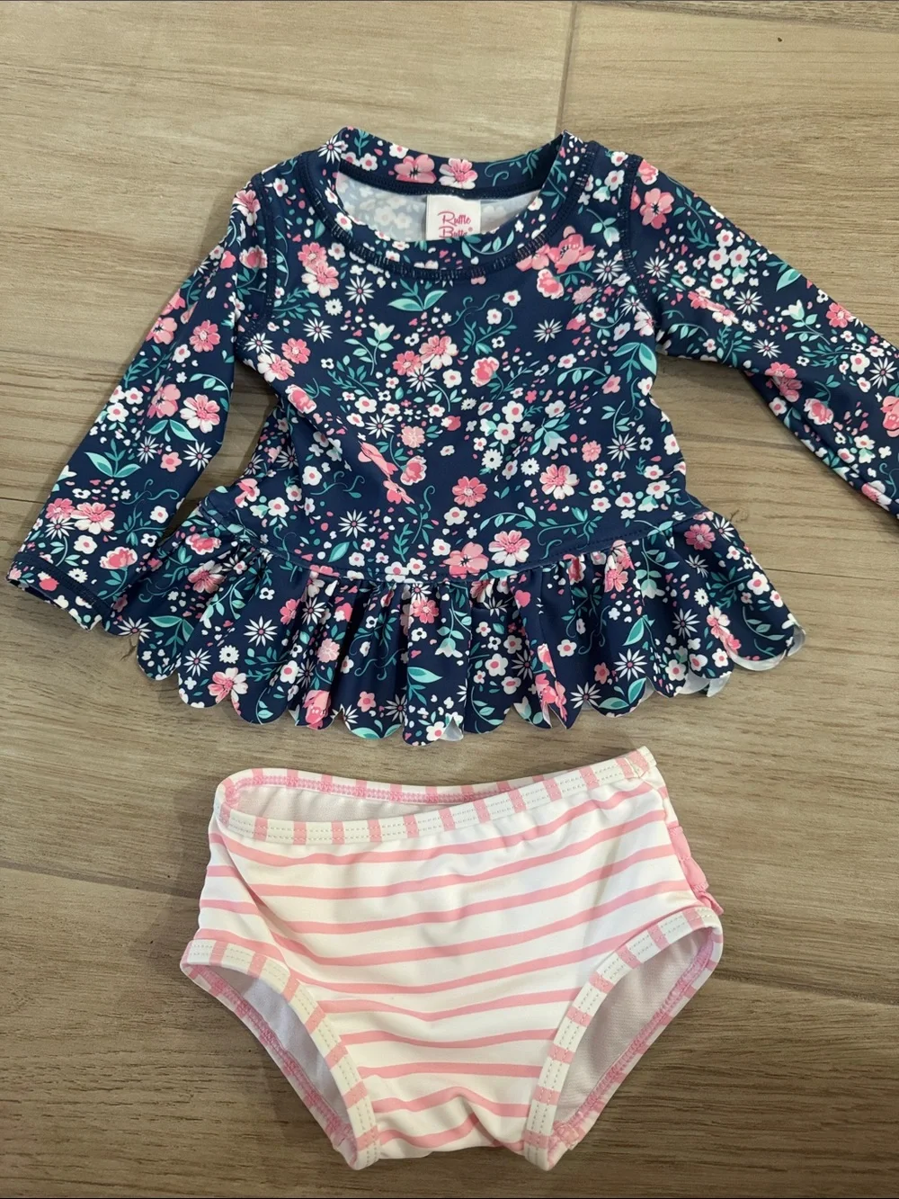 RuffleButts two piece bathing suit 6-12 months